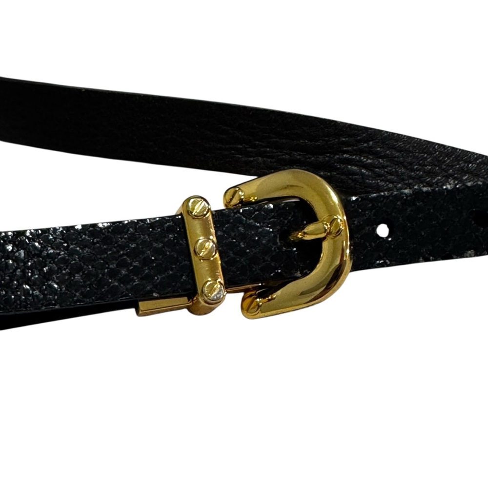 Michael Kors Snake-Embossed Leather Slim Belt – Size M